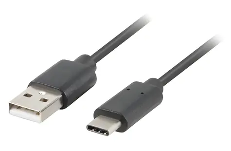 LANBERG CA-USBO-20CU-0010-BK černá / Datový kabel / USB-A (M) - USB-C (M) / 1 m / USB 2.0