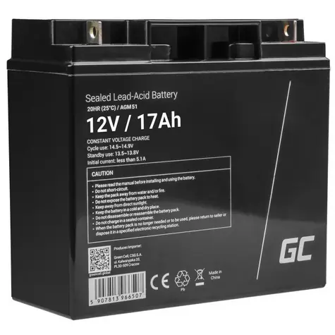 Green Cell AGM51 / Záložní baterie / AGM VRLA / 12V / 17Ah