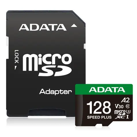 Adata Speed Plus microSDXC 128 GB + adaptér / Paměťová karta / UHS-I U3 V30 A2 / R: 180 MB/s / W: 160 MB/s