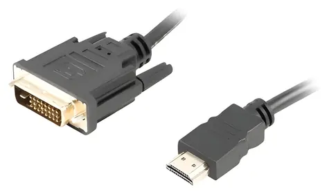 Lanberg CA-HDDV-20CU-0030-BK černá / Kabel HDMI na DVI-D / 3 m / 4K / Dual Link / pozlacené kontakty