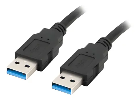 Lanberg CA-USBA-30CU-0010-BK černá / Kabel USB / USB-A 3.0 (M) - USB-A 3.0 (M) / 1 m