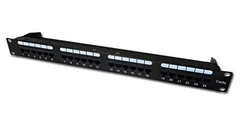 DATACOM Patch panel 24x DUAL černý / RJ-45 / CAT5E / UTP / 1U / 19