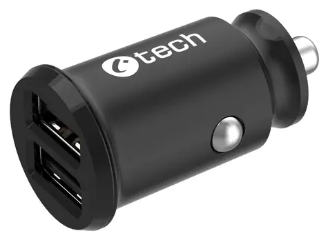 C-TECH UCC-03 černá / Nabíječka USB do auta / 2x USB / 2.4A / 12W