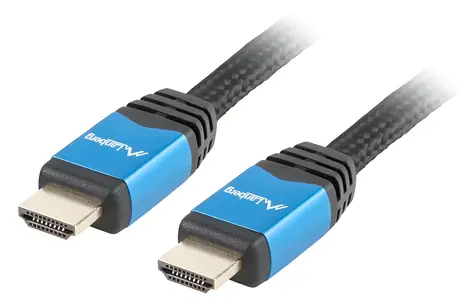 Lanberg CA-HDMI-20CU-0030-BL černá / Kabel HDMI / HDMI 2.0 / 3 m / 18 Gbit/s / 4K 144Hz / zlacené kontakty