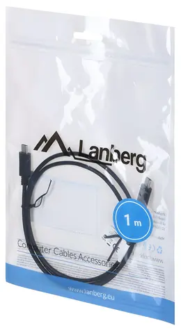 Lanberg CA-CMCM-10CU-0010-BK černá / Kabel USB / USB-C (M) - USB-C (M) / USB 2.0 / 1 m