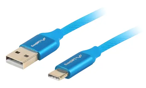 Lanberg USB-C na USB-A 1.8m modrá / Kabel USB / 2.0 / 480 Mbit/s