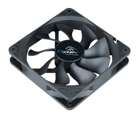 Akasa Viper S-Flow černá / Ventilátor / 120 mm / 4-pin PWM / 600–1900 RPM / 6,9–23,8 dBA / HDB