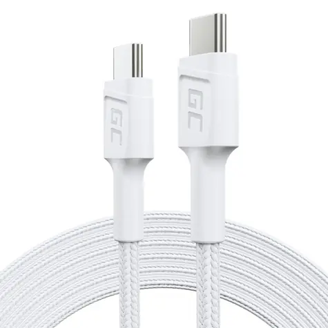 Green Cell PowerStream KABGC29W bílá / Kabel / USB-C - USB-C / USB 3.2 Gen 1 / 2 m / 60 W