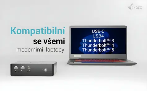 i-tec Thunderbolt 5 Quattro Display Docking Station / Dokovací stanice / Thunderbolt 5 / 4x monitor / 140W PD / 2.5G LAN