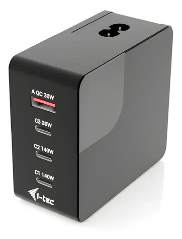 i-tec Multiport Charger 140W / Nabíječka / 3× USB-C + 1× USB-A / Power Delivery 3.1 / Displej