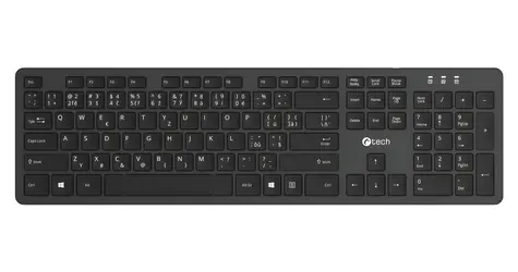 C-TECH KB-115 černá / Klávesnice / bezdrátová 2.4 GHz / 104 kláves / USB
