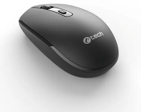 C-TECH WLM-15 / Bezdrátová optická myš / 1600 DPI / 4 tlačítka / BT5.0+2,4 GHz / 2×AAA