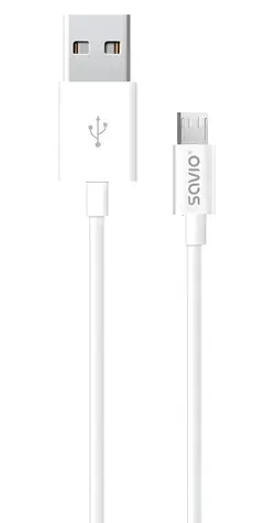 SAVIO CL-124 bílá / Kabel USB-A – Micro-USB / USB 2.0 / 2 m