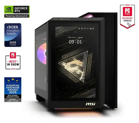 MSI MEG Vision X AI 2NVV9-289EU černá / Herní počítač / Intel Core Ultra 9 285K / 64GB / 2TB SSD / RTX 5080 16GB / W11H
