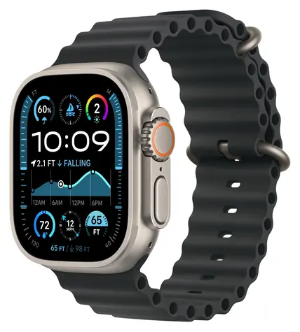 Apple Watch 49mm Black Ocean / Prodloužení oceánského řemínku / přírodní titan