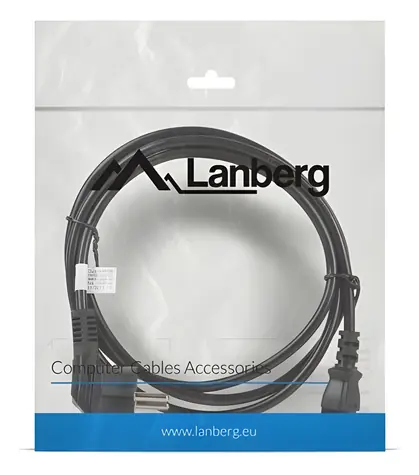 Lanberg CA-C13C-11CC-0018-BK černá / Napájecí kabel / C13 90° / CEE7/7 / 1,8 m