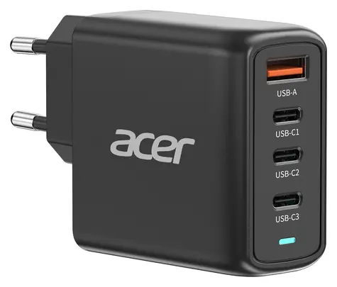Acer GaN 100W PD černá / Nabíjecí adaptér / 3x USB-C / 1x USB-A