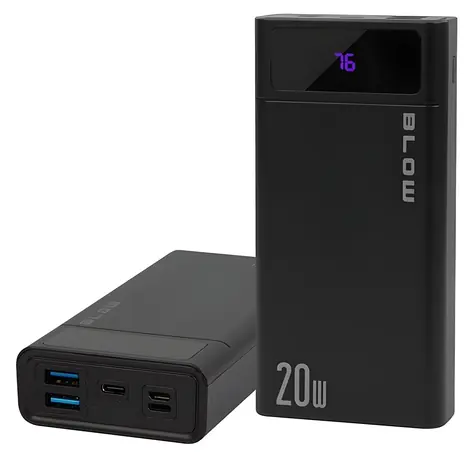 Blow PB10A černá / Powerbanka / 10000 mAh / 2x USB-A / 22,5 W
