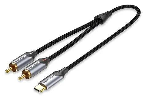 Vention USB-C - 2x RCA černá / Audio kabel / 2 m