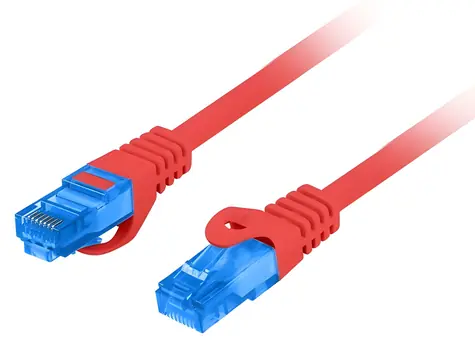 Lanberg S/FTP CAT6A 1m červená / Patch kabel / RJ45-RJ45 / LSZH