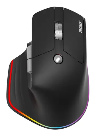 Acer Easy Fit černá / Myš / ergonomická / bezdrátová / pro praváky / 4000 DPI / 6 tlačítek / USB + Bluetooth 5.0