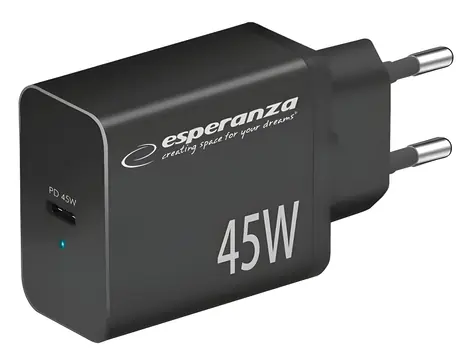 Esperanza EZC108K černá / Nabíječka / USB-C / 45 W / Power Delivery