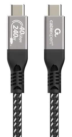 Gembird CCBP-USB4-CMCM240-0.5M černá / Kabel USB-C na USB-C4 / USB4 Gen 3x2 / 40 Gbps / 240 W / 0,5 m