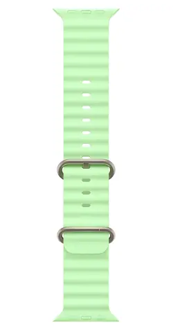 Apple Watch Ocean Band Neon Green přírodní titan / Řemínek pro Apple Watch / 44/45/46/49 mm