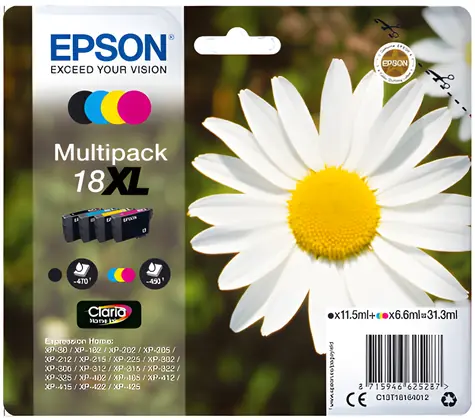 Epson Multipack 4-colours 18XL Claria Home Ink / Sada inkoustů do tiskárny / 4 barvy / 470/450 stran