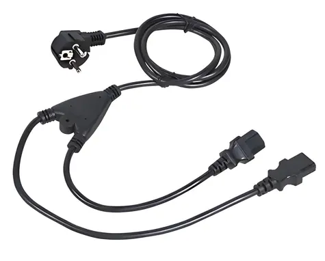 C-TECH napájecí kabel VDE černá / Rozdvojka Y / 220/230V / 1,8 m