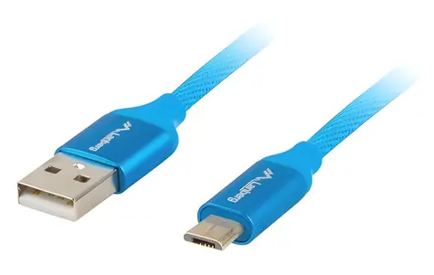 LANBERG USB-A Micro-B QC modrá / Kabel / USB-A (M) - Micro-B (M) / 1.8 m / USB 2.0