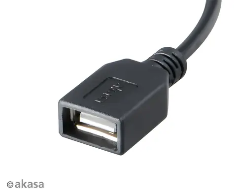 Akasa mikro USB na USB-A černá / Redukce / OTG / USB 2.0 / 15 cm