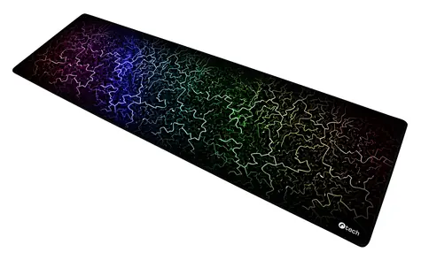 C-TECH ANTHEA ARC XL barevná / Herní podložka pod myš / 900x270x4mm / obšité okraje