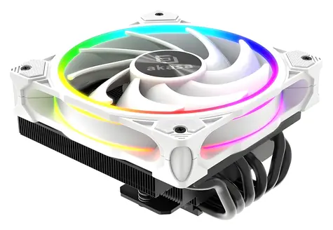 Akasa SOHO H6L RGB bílá / Chladič CPU / Nízkoprofilový / TDP 160 W / 120 mm aRGB PWM / Intel LGA1851-115x / AMD AM5/AM4