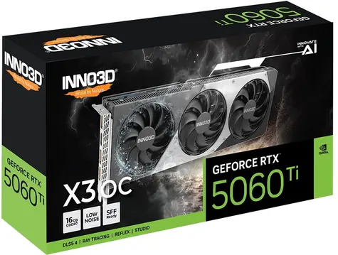Inno3D GeForce RTX 5060 Ti X3 OC 16GB / Grafická karta / 2602 MHz / 16 GB GDDR7 / 128-bit / 1x HDMI + 3x DP / 650W (8)