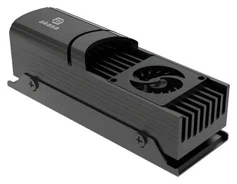 Akasa Gecko Pro LX černá / Chladič M.2 SSD / aktivní PWM / NVMe PCIe 5.0 / M.2 2280 / TDP 250W