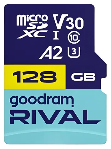 GOODRAM RIVAL M2AA microSDXC 128 GB + SD adaptér / Class 10 / UHS-I / U3 / A2 / V30 / R: až 170 MB/s / W: až 120 MB/s