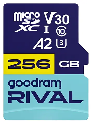 GOODRAM RIVAL M2AA microSDXC 256 GB + SD adaptér / Paměťová karta / Class 10 / UHS-I / U3 / A2 / V30 / R: až 170 MB/s