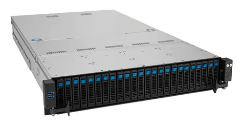 ASUS RS520A-E12-RS24U šedá / Server / AMD EPYC 9004 / 1x SP5 / 24x DDR5 max 6TB / 24x NVMe / 2x GbE / 1600W / 2U
