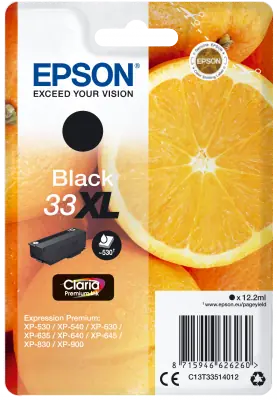Epson Singlepack Black 33XL Claria Premium Ink černá / Inkoust do tiskárny / 12.2ml / 530 stran