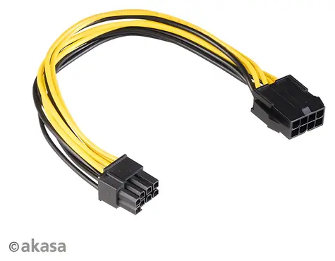 Akasa / Redukce napájení / 12V ATX 8-pin na PCIe 6+2-pin / 20 cm