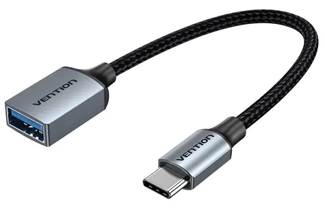Vention / OTG kabel / USB-C (M) - USB-A 3.0 (F) / 0,15 m / šedá / USB 3.2 Gen 1