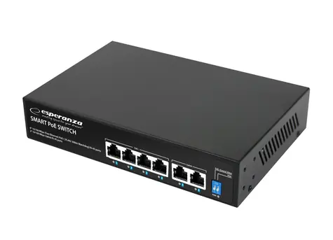 Esperanza ENS105 / Switch / 6x 10/100 Mbps / 4x PoE / 60W / 30W na port