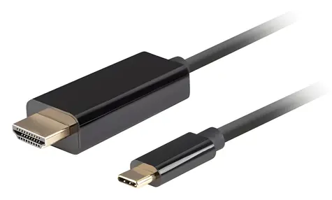 Lanberg kabel USB-C (M) - HDMI (M) 1 m černá / 4K 60 Hz / HDMI 2.0 / USB 3.2 Gen 2