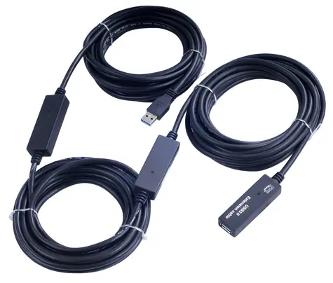 PremiumCord USB 3.0 AM-AF černá / Prodlužovací kabel s repeaterem / 20 m / 5 Gbps