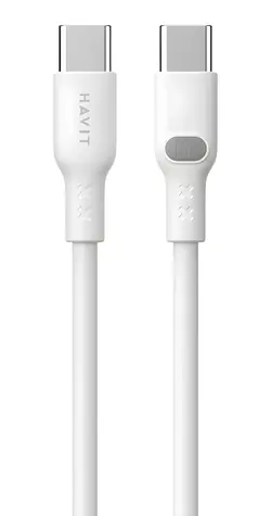 Havit CB6280 bílá / Kabel USB-C / USB-C (M) - USB-C (M) / 1 m / 100 W