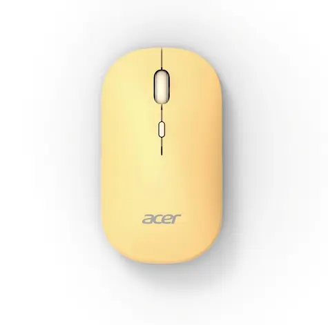 Acer AMR130 žlutá / Bezdrátová myš / Ergonomická optická / 1600 DPI / USB + Bluetooth 5.2