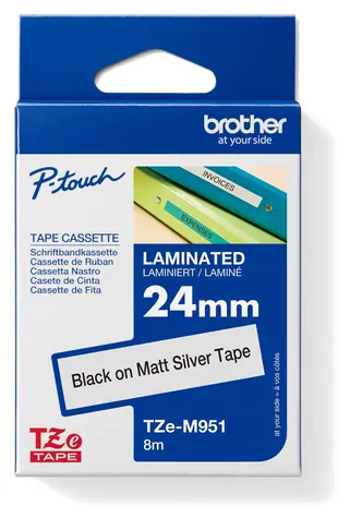 Brother TZE-M951 stříbrná matná/černá / Páska do tiskárny štítků / laminovaná / 24 mm / 8 m