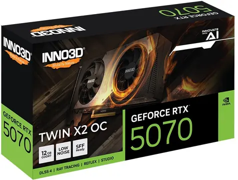 Inno3D GeForce RTX 5070 TWIN X2 OC / Grafická karta / 2542 MHz / 12 GB GDDR7 / 192-bit / 1x HDMI + 3x DP / 650 W