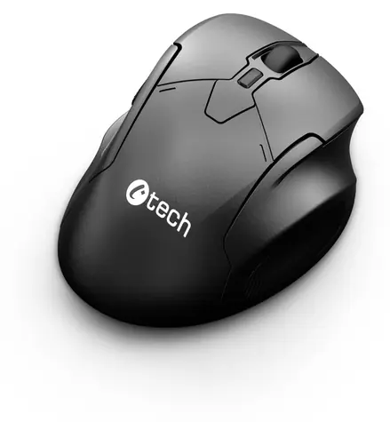 C-TECH WLM-17 černá / Bezdrátová optická myš / 3200DPI / 6 tlačítek / BT5.0/2.4GHz / 1xAAA